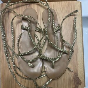 Gold Colin Stuart gladiator sandals